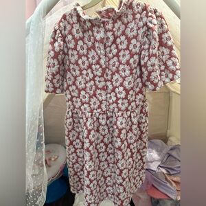 Janie and Jack Red and White Floral Dress